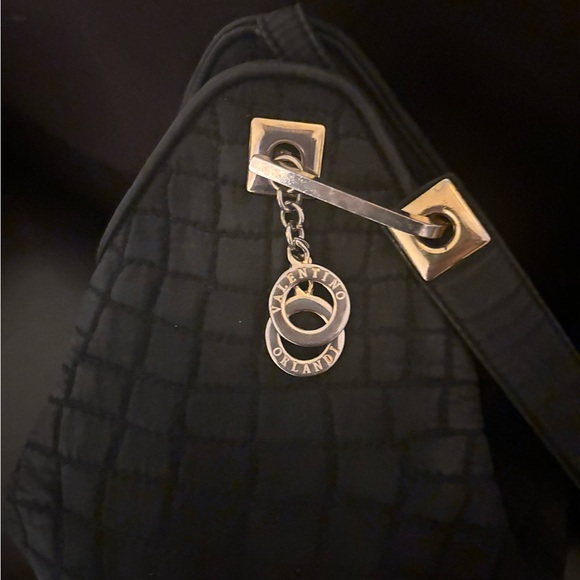 Valentino Orlandi Chic Black Quilted Handbag with Gold Accents. - Picture 3 of 13